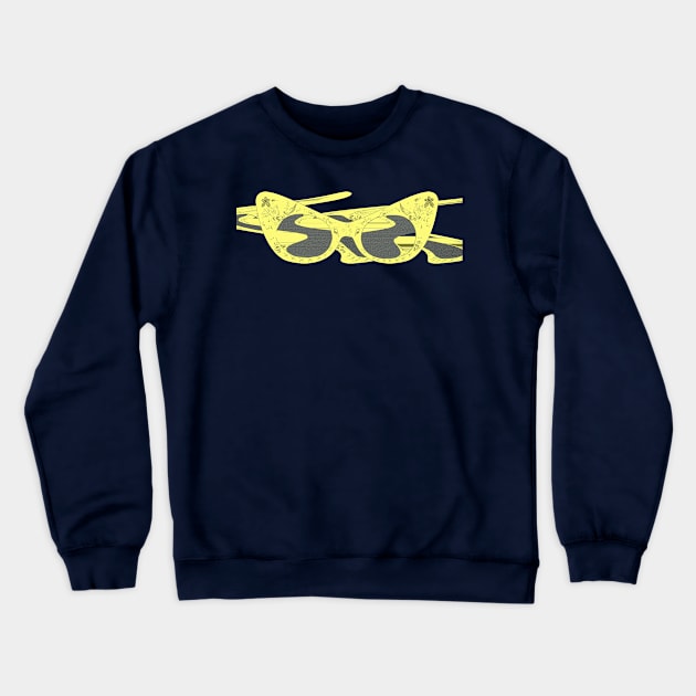 Yellow Swirl glasses art Crewneck Sweatshirt by Dead but Adorable by Nonsense and Relish